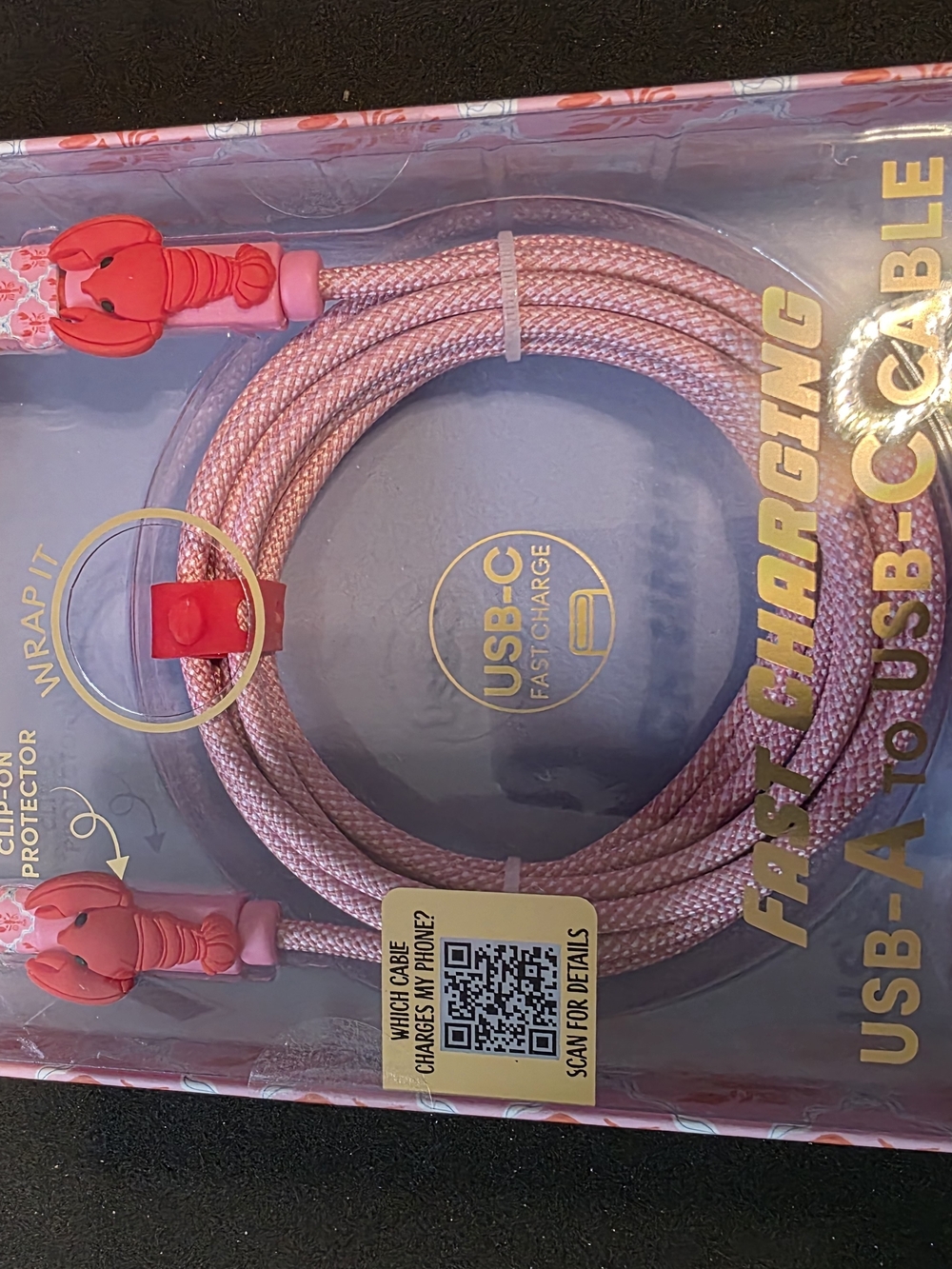 USB-A to USB-C Fast Charging Cable - Pink